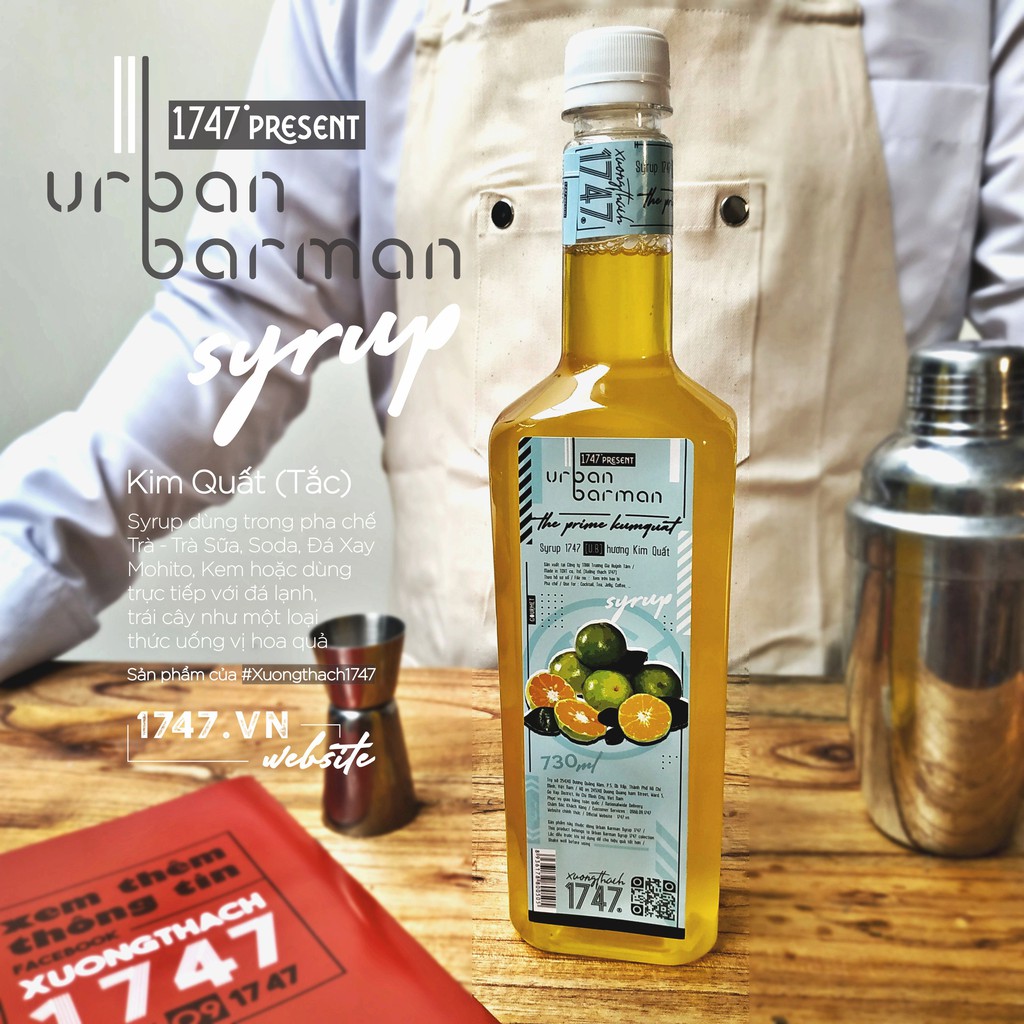 Urban Barman Syrup 1747 - Kim Quất  - 730ml - Siro Trà Tắc