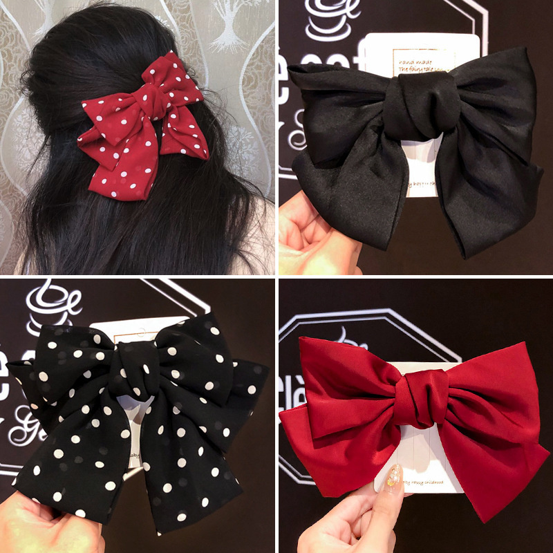 Kẹp Tóc Hình Nơ Bằng Vải Voan Phong Cách Công Chúa Thời Trang Hàn Quốc