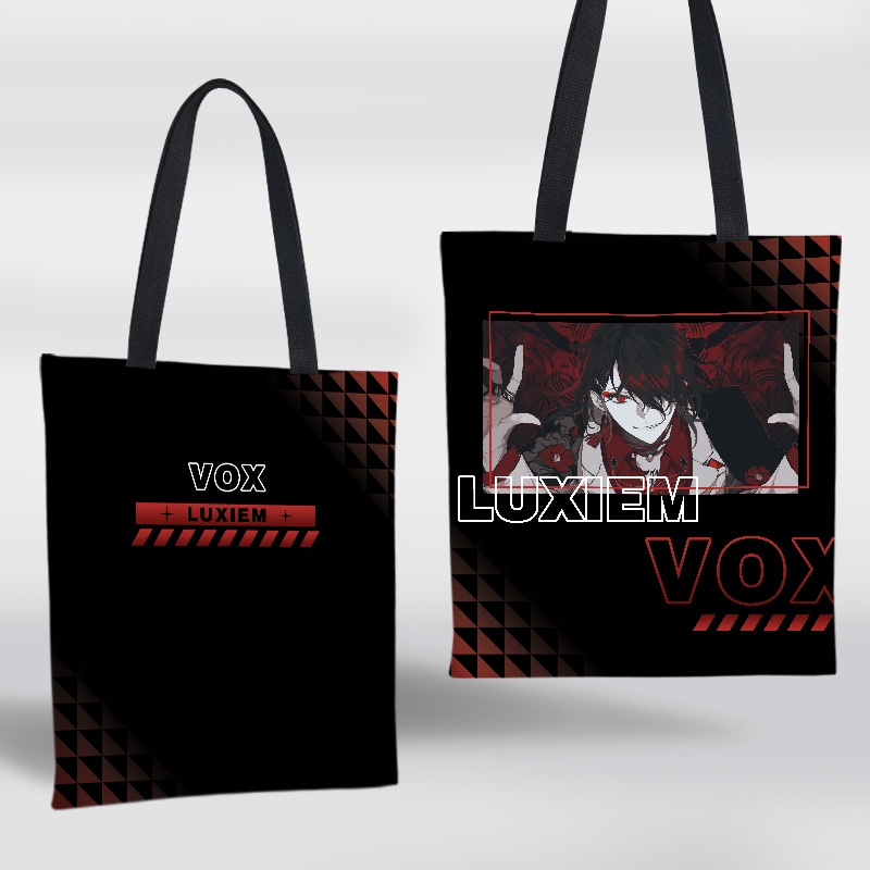 Hobby LUXIEM Túi Xách Tote Canvas In Hình Anime NIJISANJI Vox Mysta Ike Thời Trang Làm Quà Tặng