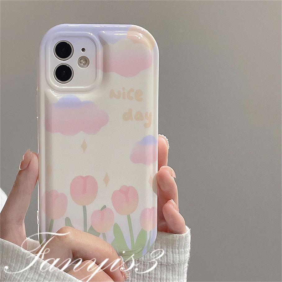 Ốp Điện Thoại Mềm In Hình Hoa Tulip Cho iPhone 14 13 12 11 Pro Max X XR Xs Max 8 7 6 6s Plus SE 2020