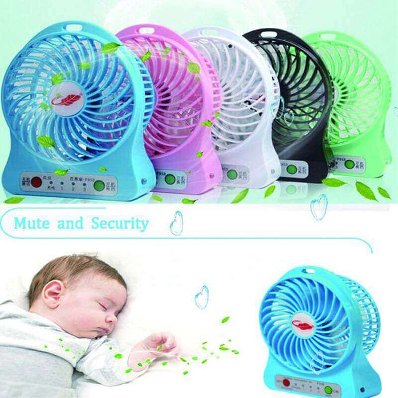 QUẠT TÍCH ĐIỆN MINI CẦM TAY GẤP GỌN ĐỂ BÀN - QUẠT SIÊU MÁT SIÊU BỀN - TẶNG KÈM PIN + CÁP SẠC