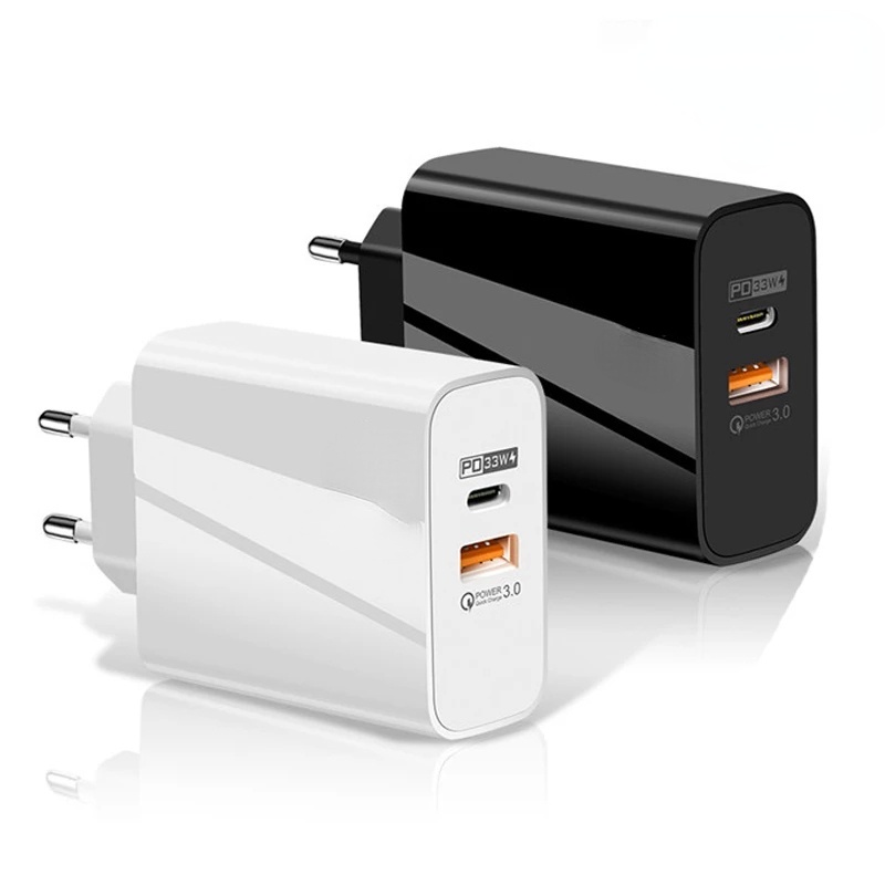 GaN Fast Charger / 2 Ports US/EU Type c USB Fast For iPhone Android