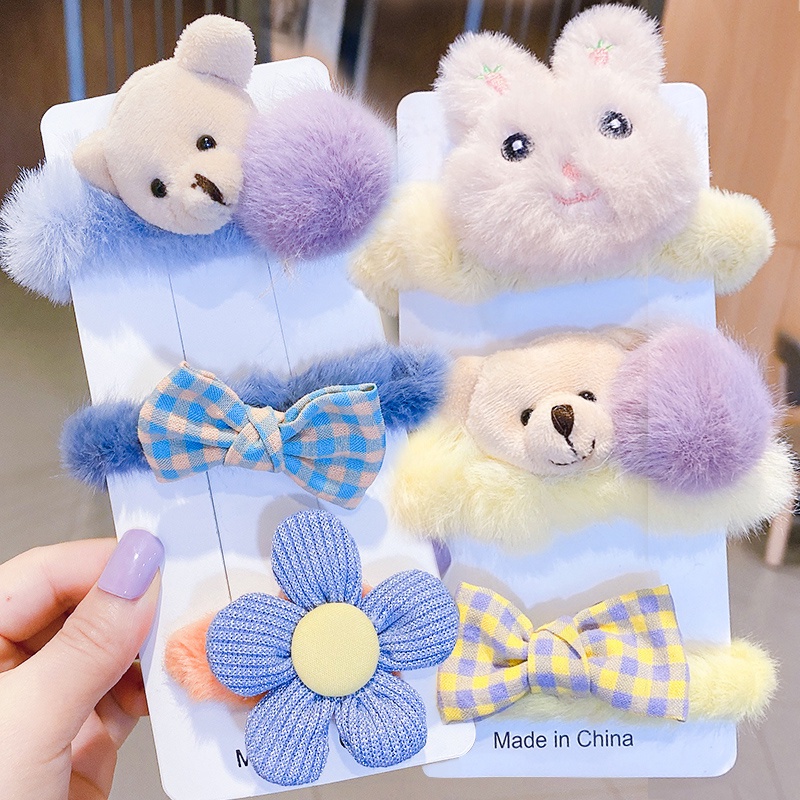 Dây buộc tóc cao su đính gấu bông dễ thương cho nữ