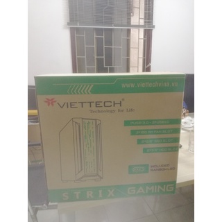 Vỏ case máy tính gaming Viettech X21 Strix lắp Main E-ATX 2 CPU