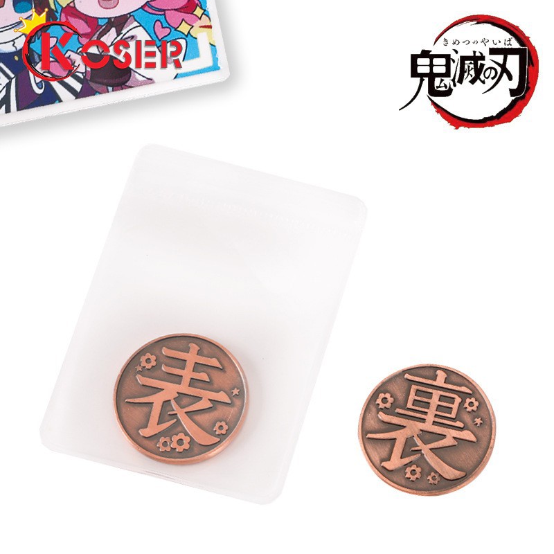 COSER KING Kanao Tanjirou Coin alloy coins Cartoon Anime Demon Slayer Kimetsu No Yaiba Prop Cosplay Gift