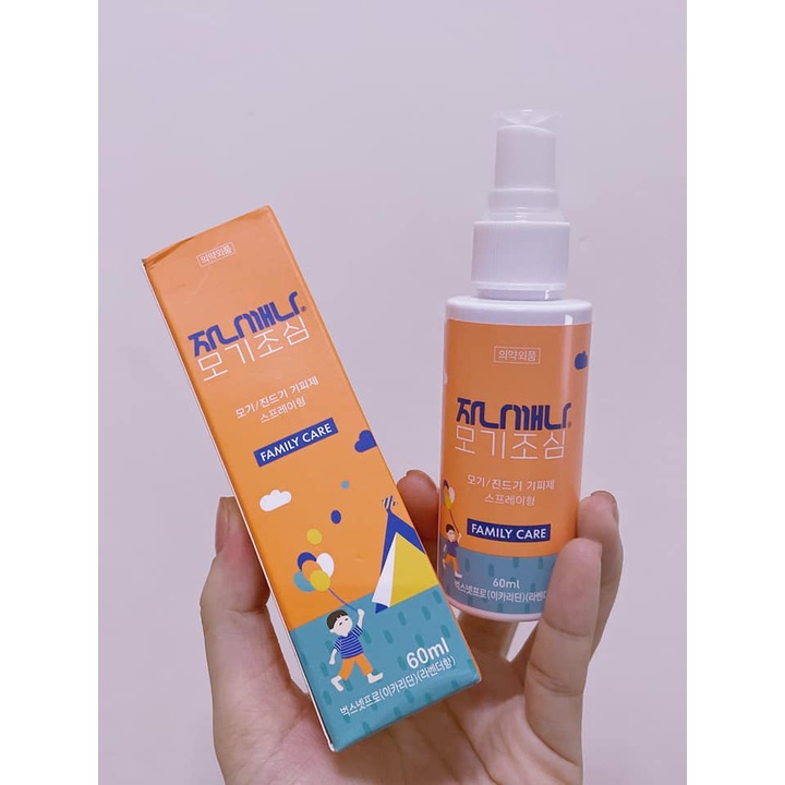 XỊT CHỐNG MUỖI CHO EM BÉ VÀ NGƯỜI LỚN HÀN QUỐC 60ML