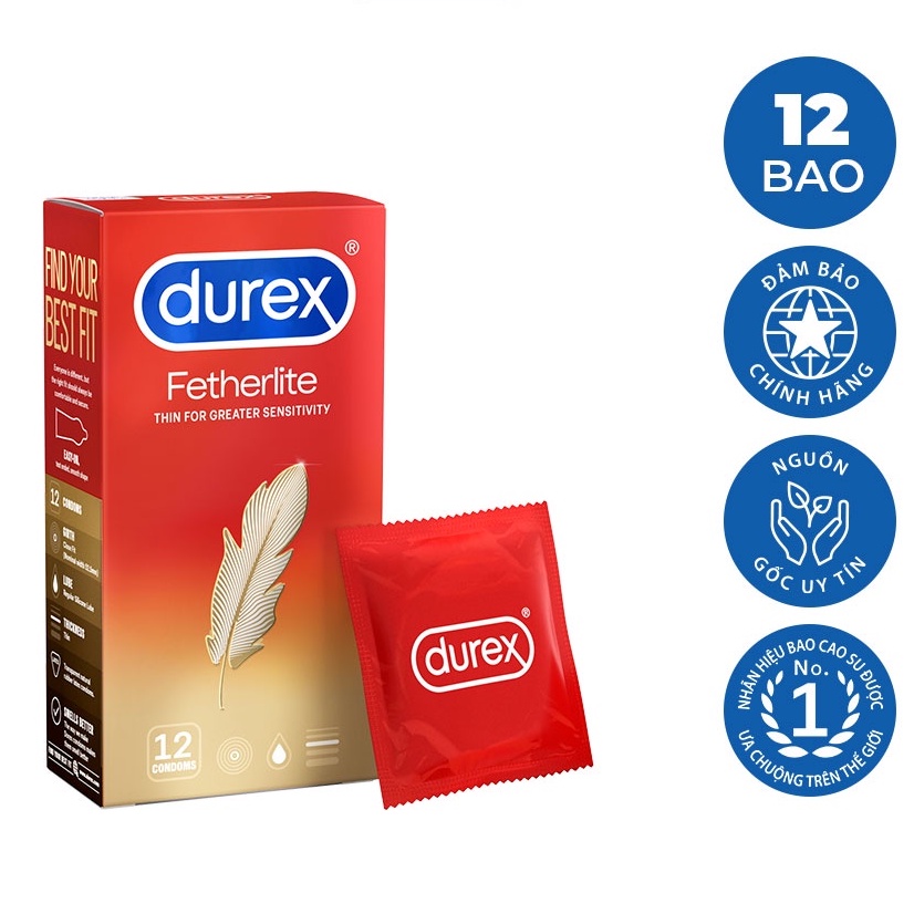 Bao Cao Su Durex Fetherlite Hộp 12 Cái