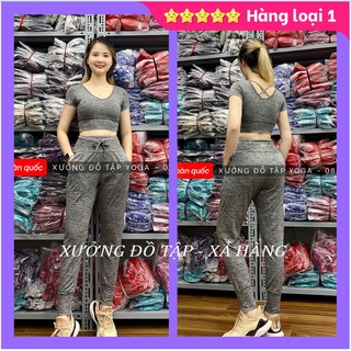 🌸Cam kết ảnh thật 100%🌸 SET TẬP Yoga, Gym, Aerobic - Bộ tập yoga nữ jogger cộc tay lưng dây🌸🌸