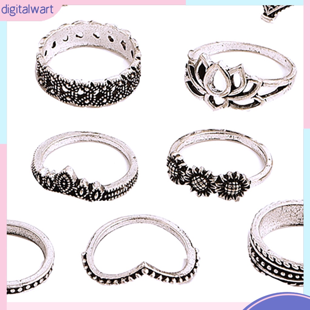 Set 15 nhẫn đeo ngón tay phong cách thời trang dành cho nữ