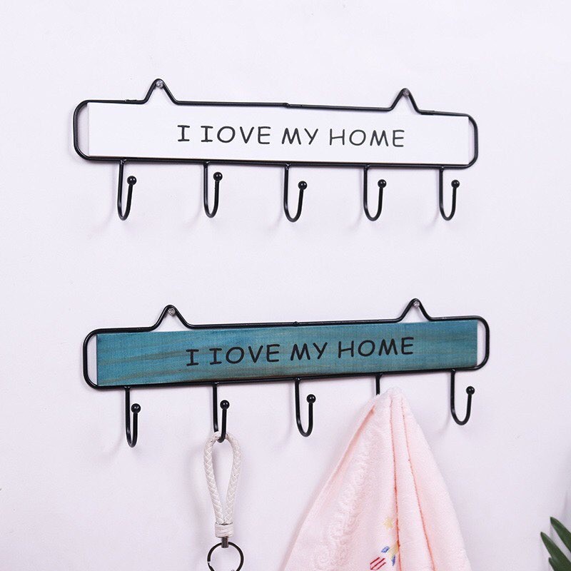 Móc treo đồ móc treo chìa khóa I love my home xinh xắn