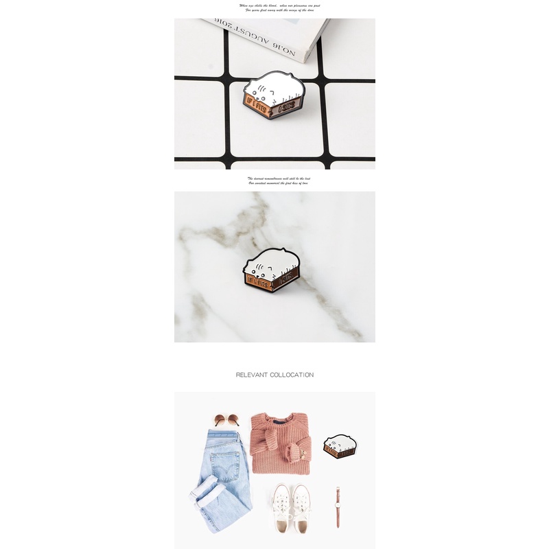 Ghim cài áo hình chú mèo trắng dễ thương