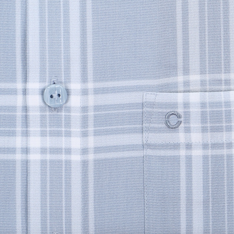 Áo sơ mi ngắn tay Nam Owen Bạc hà Body Fit Ghi trắng - BA220055NT