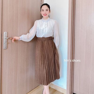 Min's Shoes - Chân Váy Nữ Cao Cấp Chất Dạ Nhũ Mềm Dáng Xoè CV69 | BigBuy360 - bigbuy360.vn