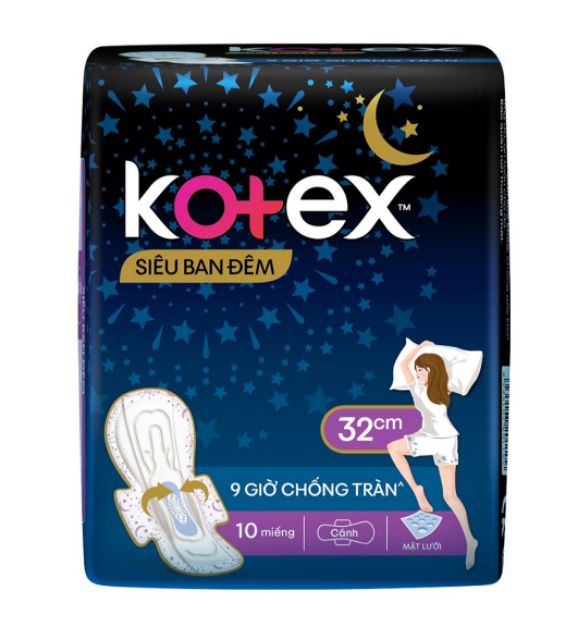 Kotex đêm 28cm (12m)/32cm (10m)/35cm (8m)