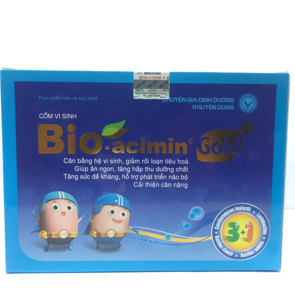 Thực phẩm bảo vệ sức khỏe Cốm vi sinh Bio-acimin Gold + (30 gói)