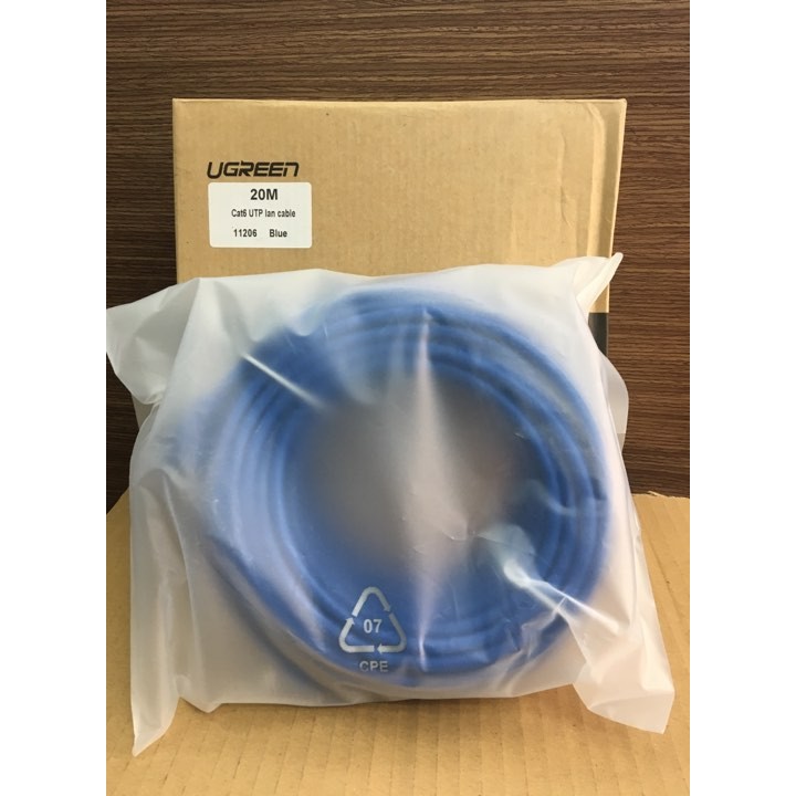 Cáp Mạng Đúc Sẵn Cat6 20m Ugreen 11206 - Hàng Chính Hãng