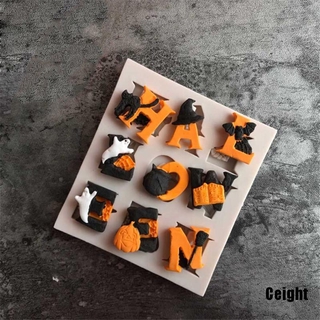 Khuôn silicone làm bánh/ sô cô la hình bảng chữ cái phong cách Halloween