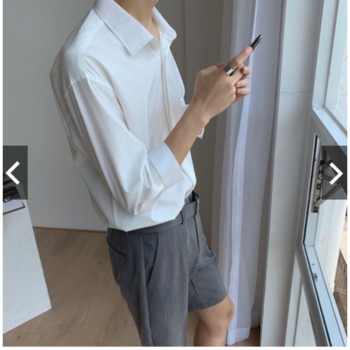 Áo sơ mi Nam dài tay form rộng unisex phong cách Hàn Quốc.