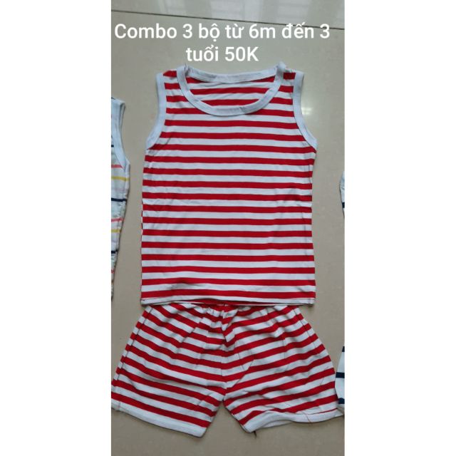 Combo 3 bộ bé trai từ 3m đến 3 tuổi 50K