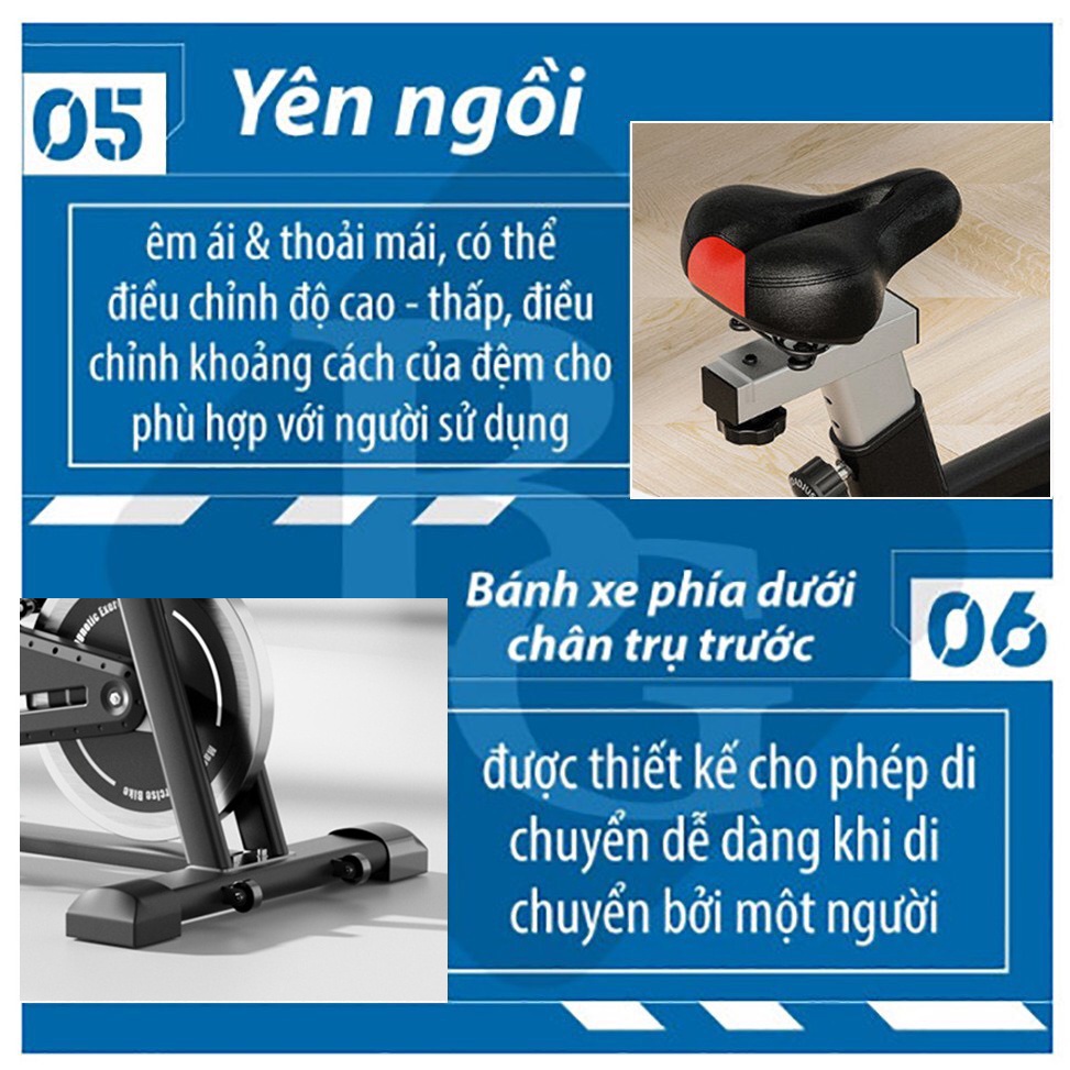 Xe đạp tập thể dục tại nhà JOBUR - Xe đạp thể thao trong nhà Khung thép chắc chắn màn hình điện tử, Bảo hành 12 tháng