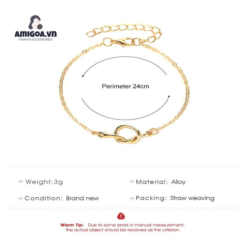 Lắc Chân Bằng Kim Loại Thắt Nút Đơn Giản Thời Trang Cho Nữ