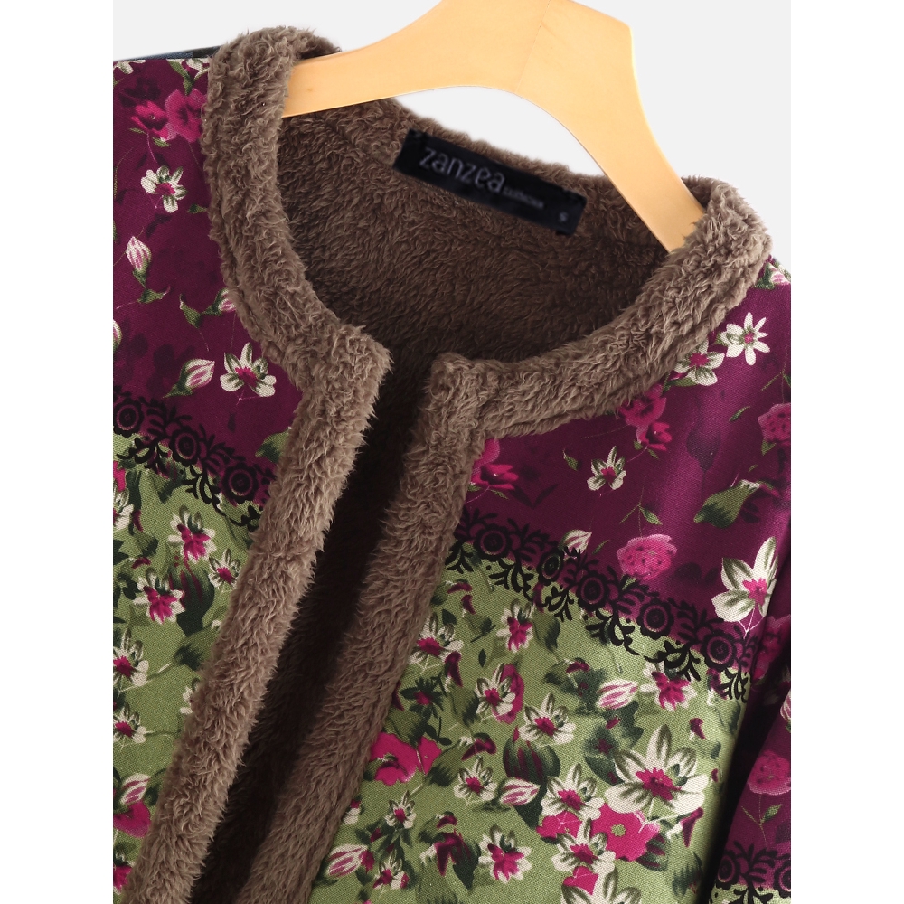 ZANZEA Áo khoác cardigan dáng dài in hoa thời trang cho nữ
