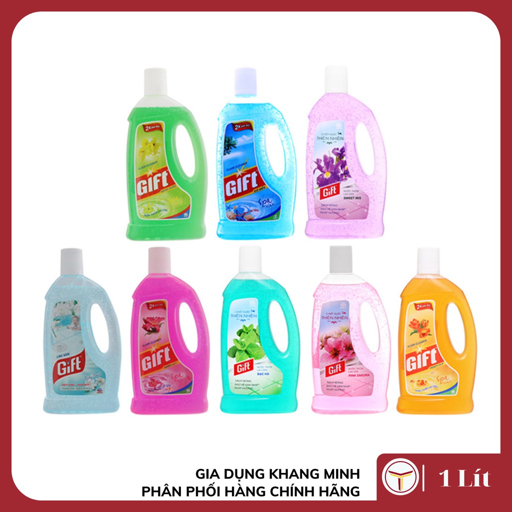[Mã SPPNOV1121A giảm 10K đơn 0Đ] Nước Lau Sàn Gift Đậm Đặc Can 1 Lít Nhiều Loại Hương
