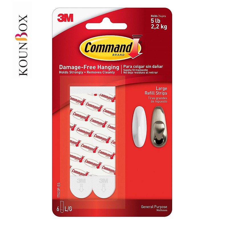 Vỉ 6 miếng keo dán thay thế cường lực siêu dính 2.2kg Command 3M 17023