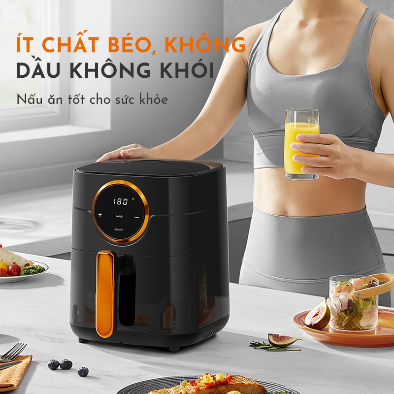 Nồi chiên không dầu GAABOR GA-E45A01 dung tích 4.5L - Thép không gỉ - Giá rẻ - Hàng chính hãng