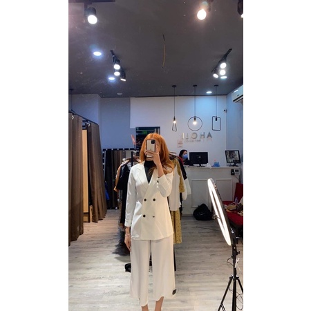 Sét bộ blazer vải mềm quần dáng suông A2780 Aholic