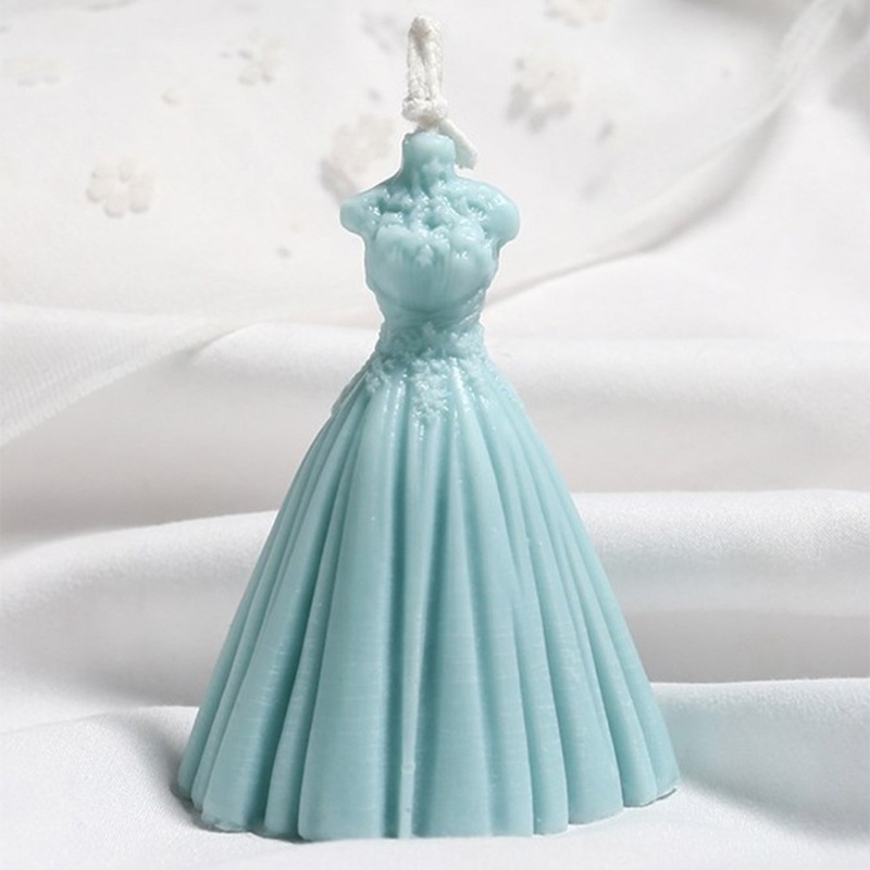 Khuôn Silicone Làm Xà Phòng Hình Váy Cưới 3D DIY