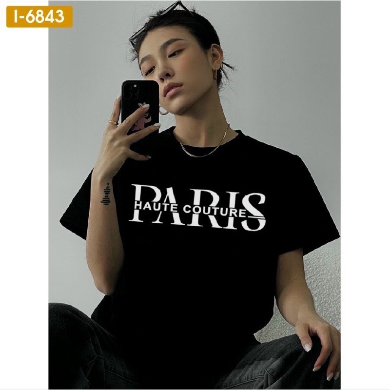 Áo thun Unisex in hình chữ Paris