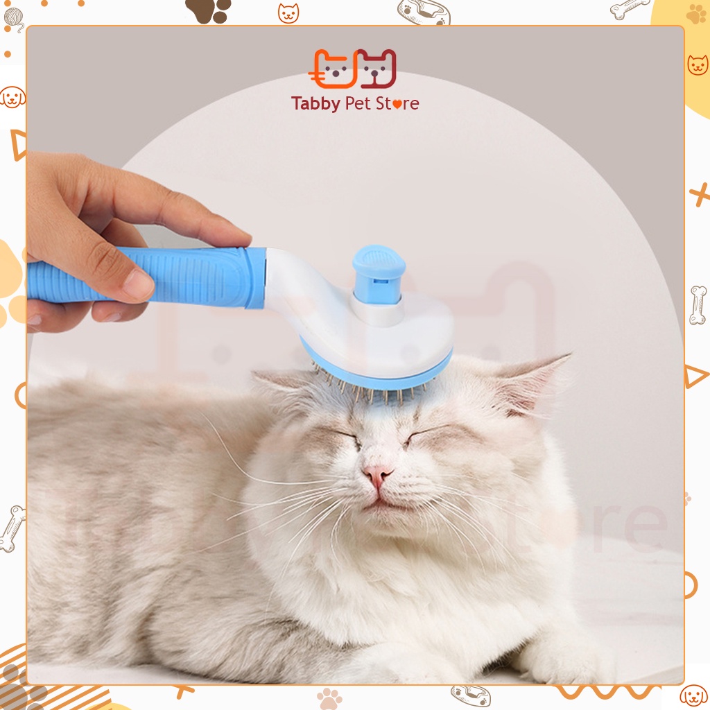 Lược chải lông cho chó mèo thú cưng có nút bấm chính hãng Tabby pet Store