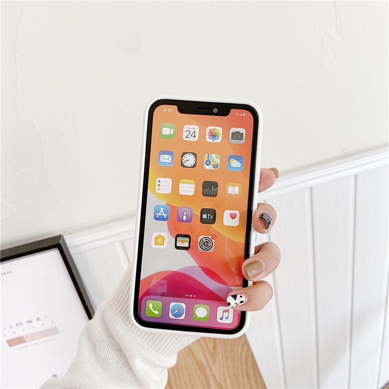 Ốp lưng iphone gấu uống nước kèm dây hoạt hinh dễ thương cho Iphone 7 8 Plus SE X XS XS Max 11 12 13 Pro Max