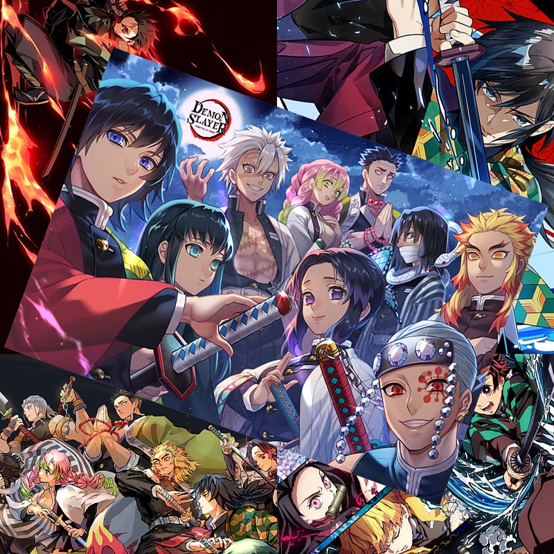 Thanh Gươm Diệt Quỷ Kimetsu no Yaiba DEMON SLAYER 2| Một bộ 10 áp phích| Tranh dán tường anime poster anime 42 * 29cm
