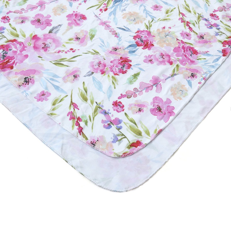 Chăn Quấn Em Bé In Họa Tiết Hoa Kèm Băng Đô Xinh Xắn