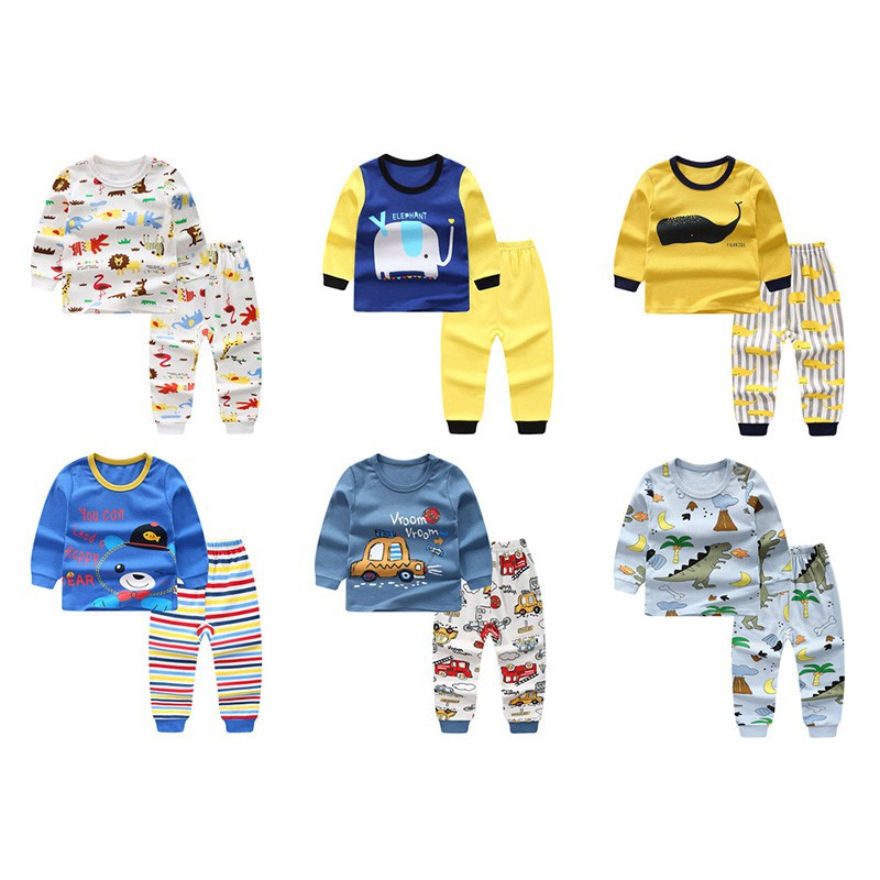 Set đồ ngủ dài in họa tiết hoạt hình dễ thương cho bé