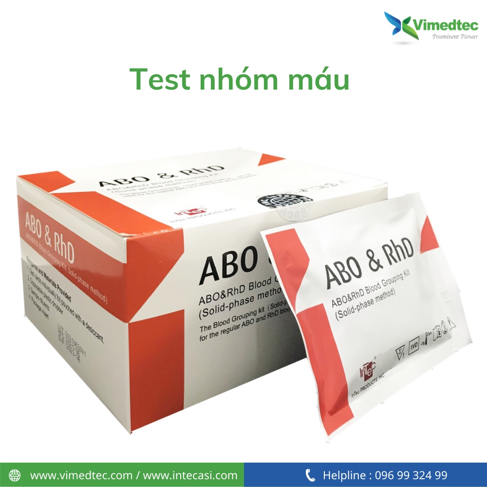 Hộp 20 test nhóm máu ABO & RhD (Phương pháp pha rắn) - Chính xác 100%