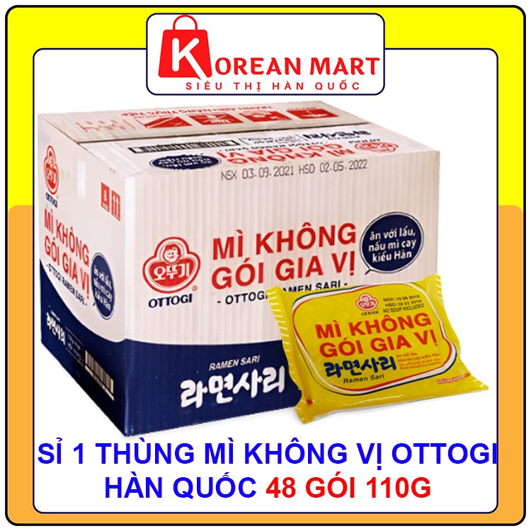 SỈ 1 THÙNG MÌ KHÔNG GIA VỊ HÀN QUỐC 48 gói/ 1 gói 110G