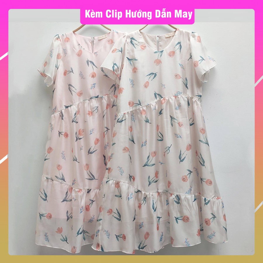 V014_Rập giấy đầm xéo Babydoll (Có hướng dẫn)