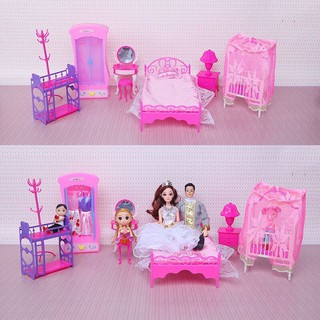 Bộ Phụ Kiện Giường Ngủ / Ghế Ngồi Phòng Khách Cho Búp Bê Barbie