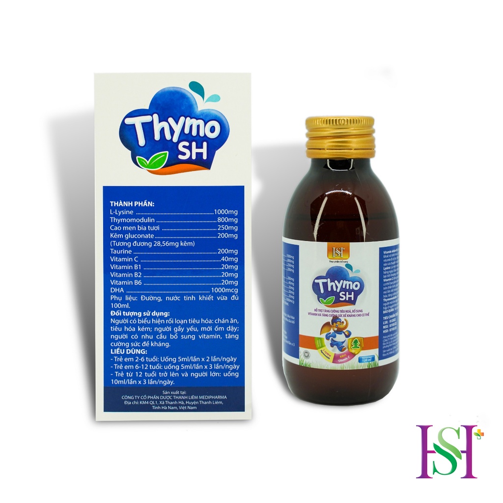 Siro Thymo SH - Siro Trẻ Em - Bổ Sung Thymomodulin, Tăng Cường Miễn Dịch, Bổ Sung Vitamin Và Sức Đề Kháng Cho Bé