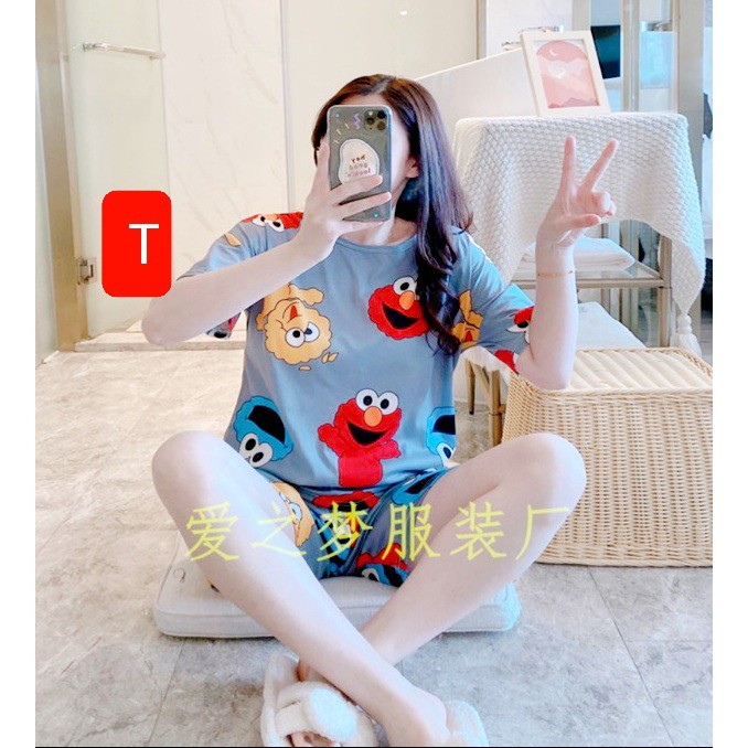 BỘ QUẦN ÁO NGỦ THUN CỘC TAY DÀNH CHO NỮ | BigBuy360 - bigbuy360.vn