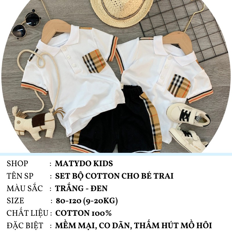 Bộ quần áo trẻ em MATYDO cotton mềm mịn, thấm hút mồ hôi cho bé trai bộ BBR cho bé