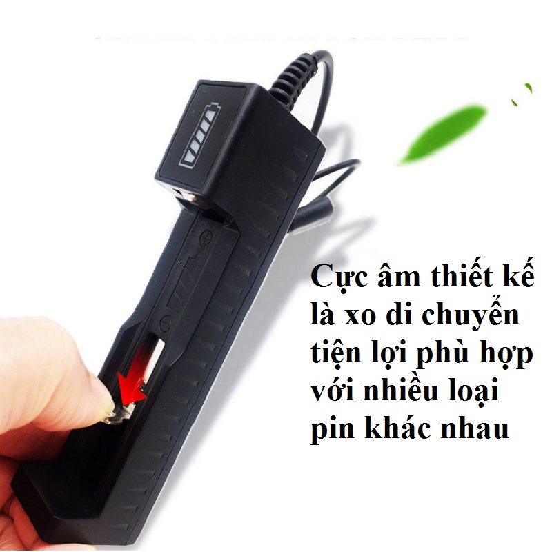 Bộ sạc pin Lithium 3,7v đến 4,2V đa năng nhiều cỡ pin như 18650, 18500, 14500 có đèn báo sạc đầy tự ngắt khohanggiarevn
