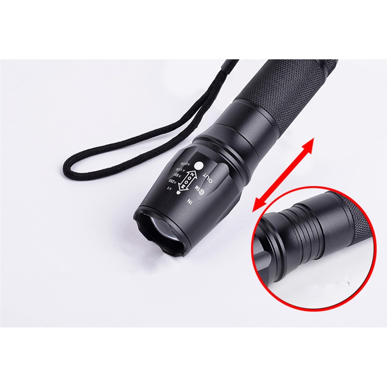 Đèn Pin 5500mah 26650 5 Chế Độ Có Thể Zoom In / Outing / Search / Khẩn Cấp Tiện Dụng Mang Theo Du Lịch Cắm Trại