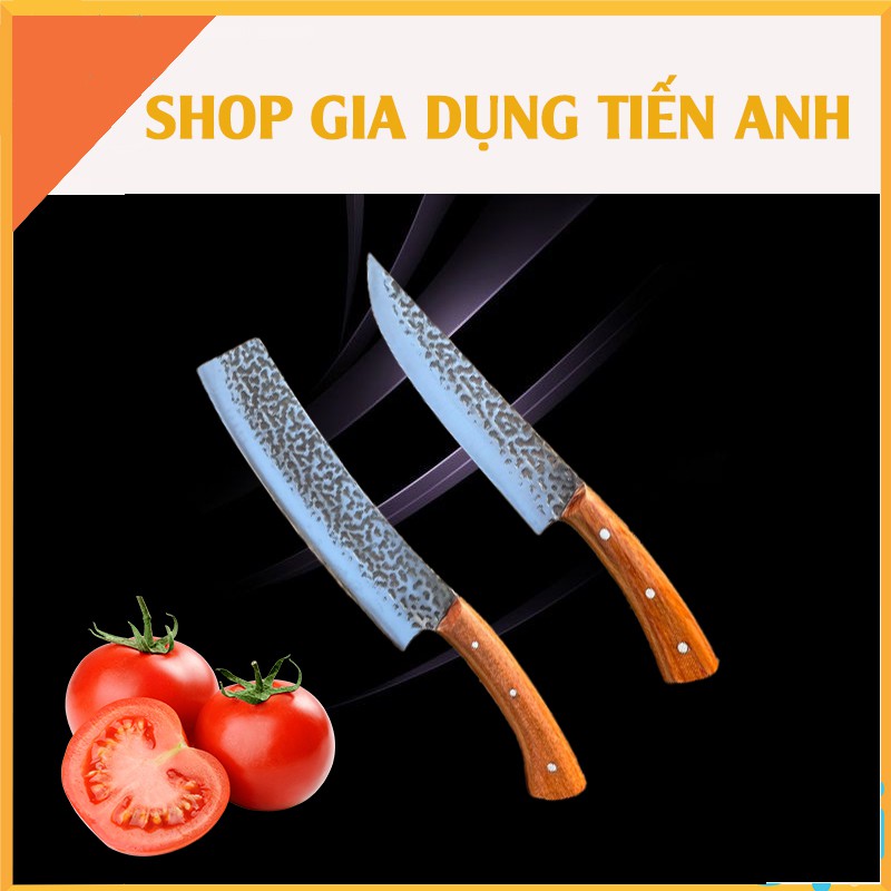 [ SIÊU HOT] Bộ Dao 3 món kiểu dáng cong chữ S, cán ốp gỗ hương đá Cao Cấp cực kỳ chắc chắn