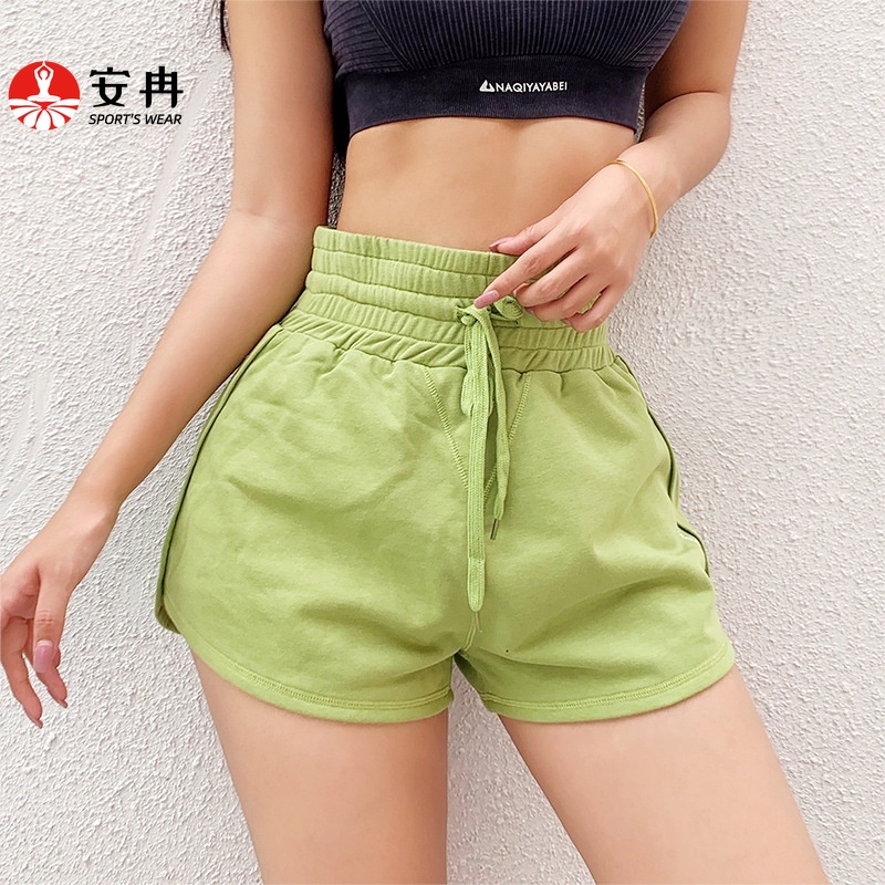 Quần short Anran kiểu dáng thể thao lưng cao ống rộng thời trang cho nữ