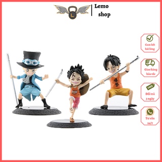 Mô hình one piece Luffy-Ace-Sabo bộ ba Anh Em thời niên thiếu Lemoshop, mô hình nhân vật bằng nhựa an toàn
