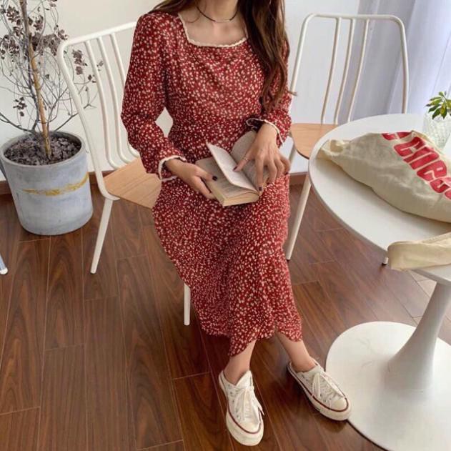 Váy [Liamstores] Lunia Dài Tay Cổ Ren Nhiều Màu Vintage Dáng Xòe Đi Tiệc | BigBuy360 - bigbuy360.vn